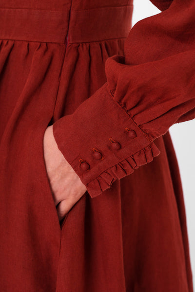 Abigail Dress, Long Sleeve #color_deep-terracotta