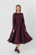 Classic Dress, Long Sleeve, Twill Linen, Royal Grape#color_royal-grape
