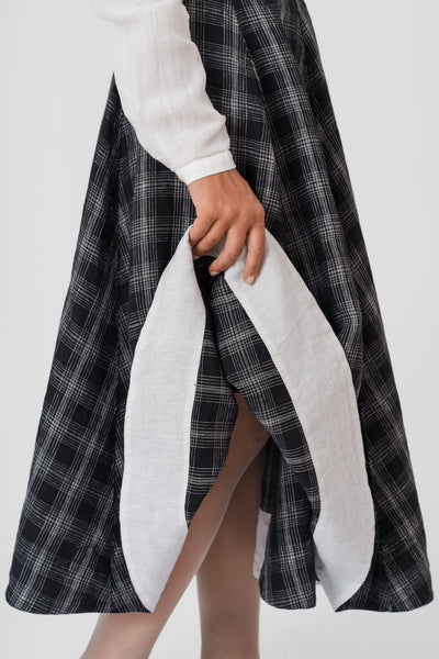 Wrap Skirt, Black Tartan#color_black-tartan