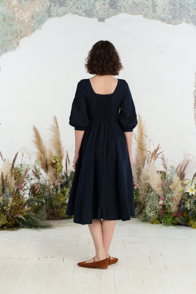 Carmen Dress, 3/4 Sleeve, Night Navy
#color_night-navy