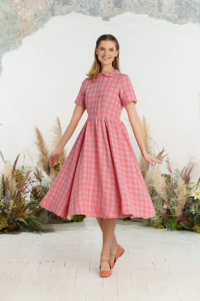 Classic Dress, Short Sleeve, Pink Gingham
#color_pink-gingham