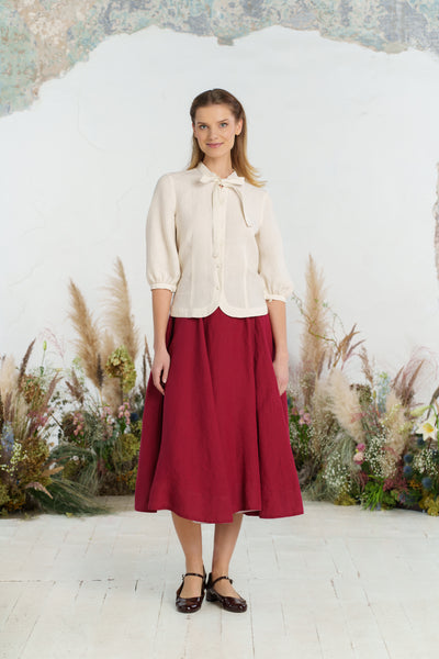 Jasmine Shirt, Long Sleeve, Milky White
#color_milky-white