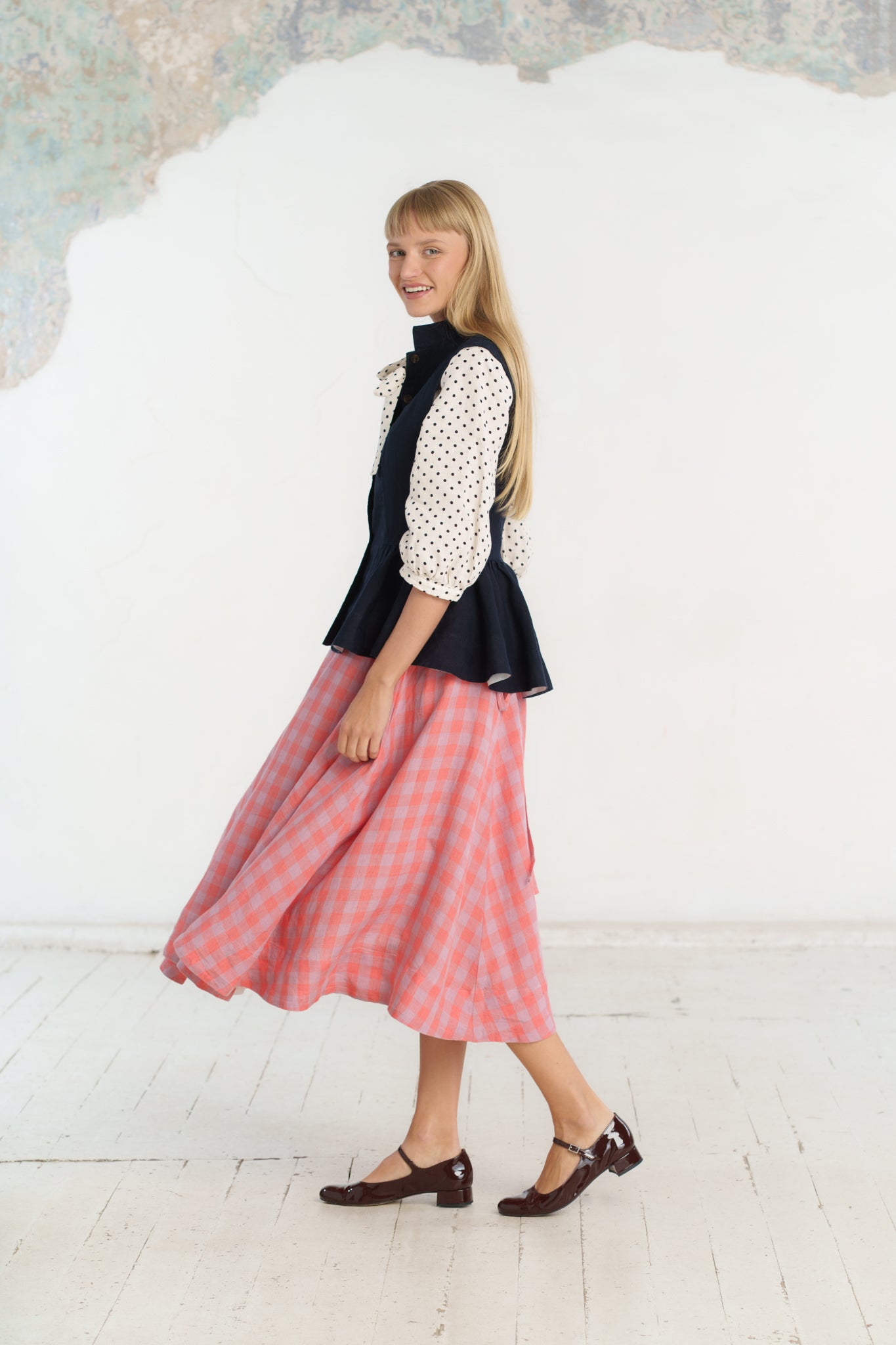 Wrap Skirt, Pink Gingham#color_pink-gingham