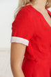 Mini Wrap Dress, Short Sleeve, Cherry Red
#color_cherry-red
