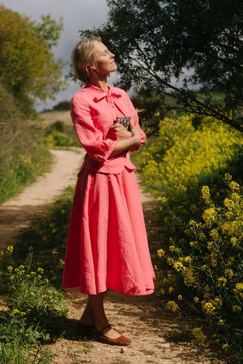 Jasmine Shirt, 3/4 Sleeve, Peony Pop
#color_peony-pop