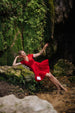 Mini Wrap Dress, Short Sleeve, Cherry Red
#color_cherry-red