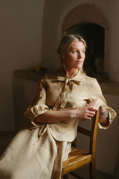 Jasmine Shirt, 3/4 Sleeve, Milk & Honey
#color_milk-honey