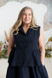 Peplum Vest, Sleeveless, Night Navy#color_night-navy