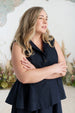 Peplum Vest, Sleeveless, Night Navy#color_night-navy