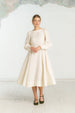 Hawthorn Dress, Long Sleeve, Milky White#color_milky-white