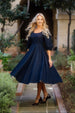 Carmen Dress, 3/4 Sleeve, Night Navy
#color_night-navy