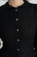 Elizabeth Coat, Long Sleeve, Twill Linen, Black Herringbone#color_black-herringbone