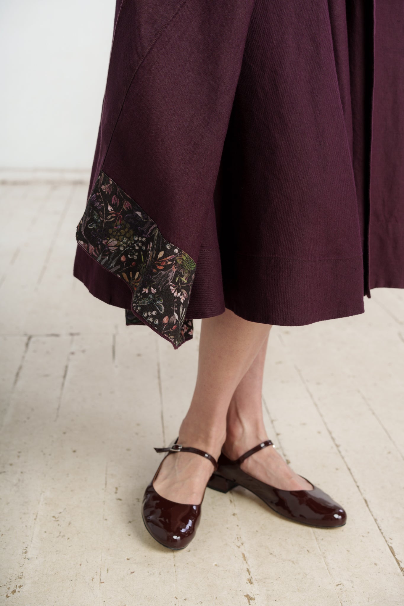 Elizabeth Coat, Long Sleeve, Twill Linen, Royal Grape#color_royal-grape