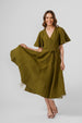 Wrap Dress, Butterfly Sleeve, Rosemary Green#color_rosemary-green