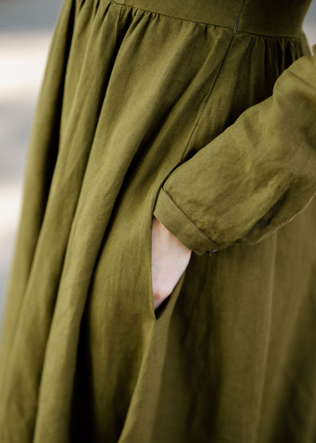 Classic Dress, Long Sleeve, Rosemary Green#color_rosemary-green