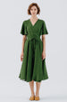 Wrap Dress, Butterfly Sleeve, Emerald Green#color_emerald-green