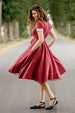 Wrap Dress, Short Sleeve, Marsala Red#color_marsala-red